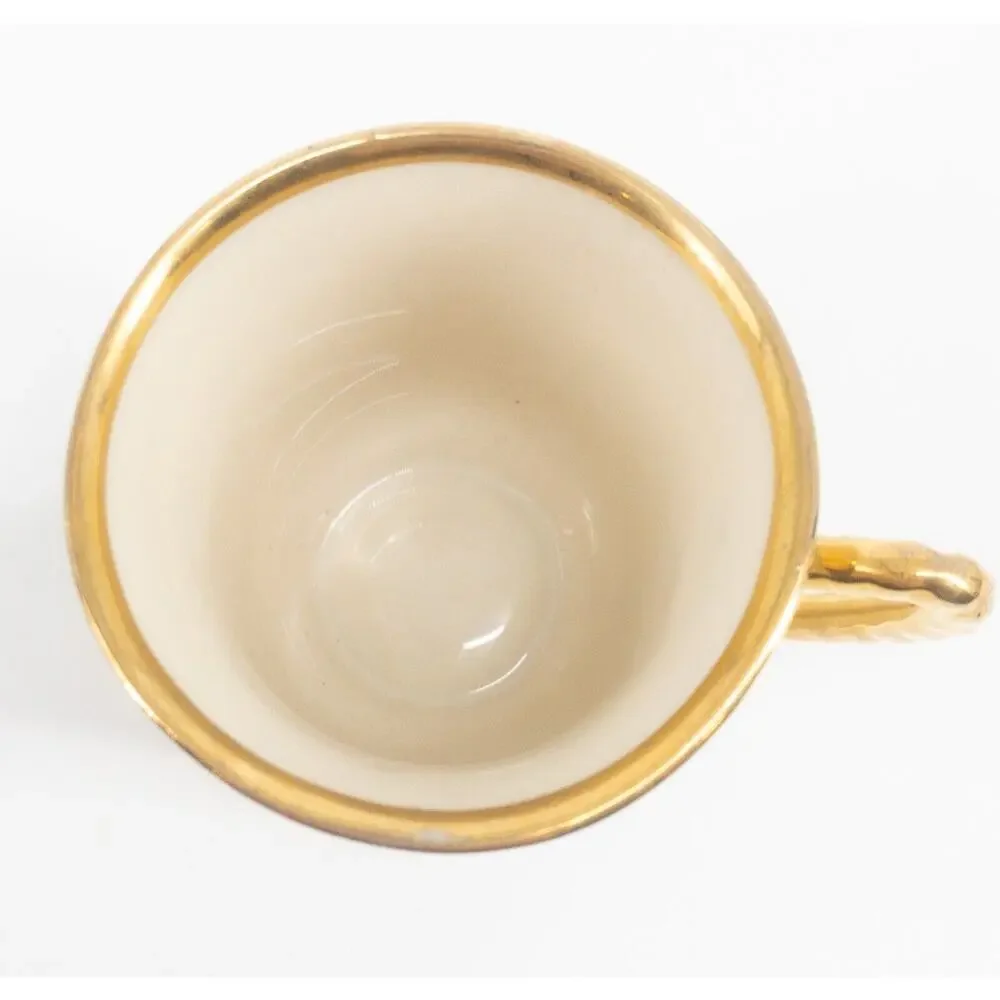 Tolpin Art Studios Teacup Saucer Flowers Pink Yellow Blue Gold Gilt Hand Painted